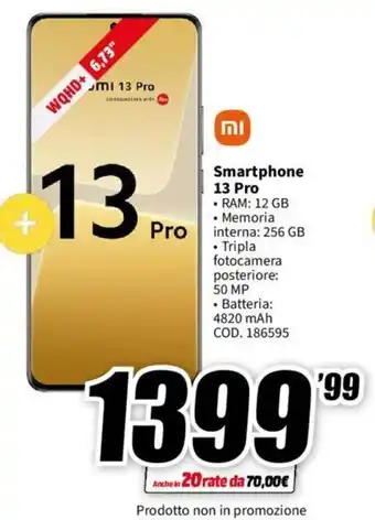 MediaWorld Xiaomi Smartphone 13 Pro offerta