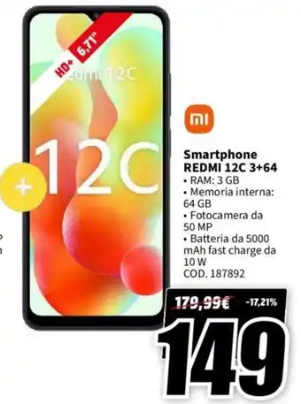 Xiaomi Smartphone REDMI 12C 3+64