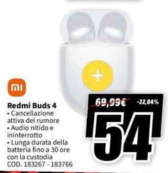MediaWorld Xiaomi Redmi Buds 4 offerta