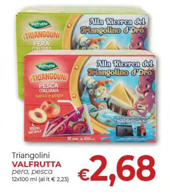 Triangolini VALFRUTTA pera, pesca 12x100 ml