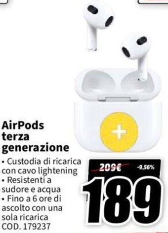 MediaWorld AirPods terza generazione offerta