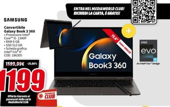 MediaWorld SAMSUNG Convertibile Galaxy Book 3 360 offerta