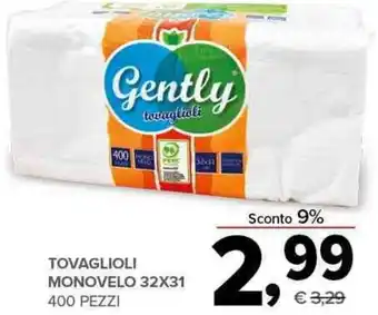 Todis TOVAGLIOLI MONOVELO 32X31 400 PEZZI offerta