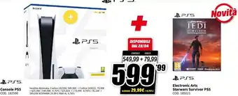 MediaWorld Console PS5 + Electronic Arts Starwars Survivor PS5 offerta