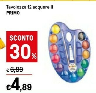 Iper La Grande Primo Tavolozza 12 Acquerelli offerta