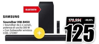 MediaWorld SAMSUNG Soundbar HW-B450 offerta