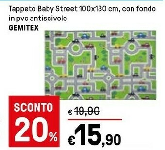 Iper La Grande Gemitex Tappeto Baby Street 100x130 Cm offerta