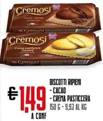 Todis BISCOTTI RIPIENI 150 G-9,93 AL KG offerta