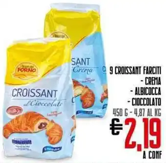 Todis 9 CROISSANT FARCITI - CREMA 450 G-4,87 AL KG offerta