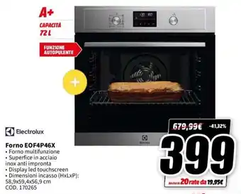 MediaWorld Electrolux Forno EOF4P46X offerta