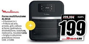 MediaWorld Moulinex Forno multifunzione AL5018 offerta