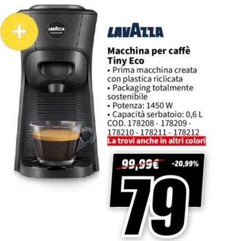 MediaWorld LAVAZZA Macchina per caffè Tiny Eco offerta