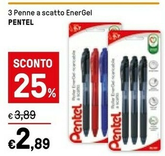Iper La Grande Pentel 3 Penne A Scatto Ener Gel offerta
