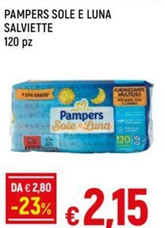Galassia PAMPERS SOLE E LUNA SALVIETTE 120 pz offerta