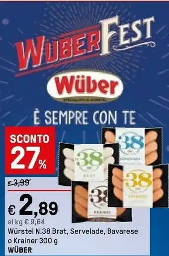 Iper La Grande Wuber Wurstel N.38 Brat offerta