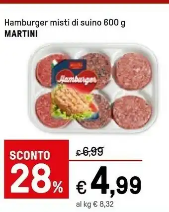 Iper La Grande Martini Hamburger Misti Di Suino offerta