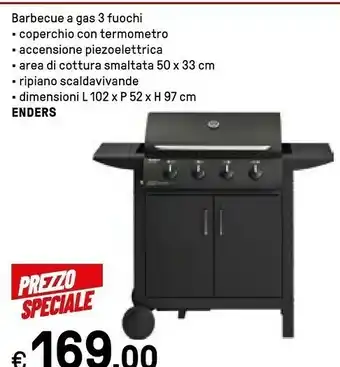 Iper La Grande Enders Barbecue A Gas 3 Fuochi offerta