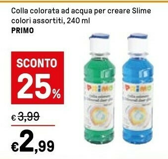 Iper La Grande Primo Colla Colorata Ad Acqua Per Creare Slime offerta