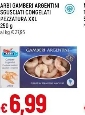 Galassia ARBI GAMBERI ARGENTINI SGUSCIATI CONGELATI PEZZATURA XXL 250 g offerta