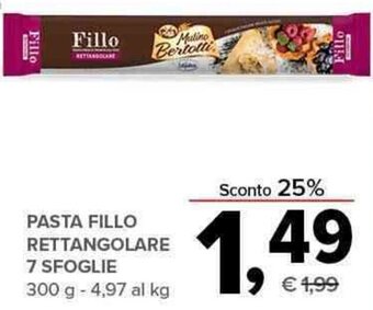 Todis PASTA FILLO RETTANGOLARE 7 SFOGLIE 300 g offerta