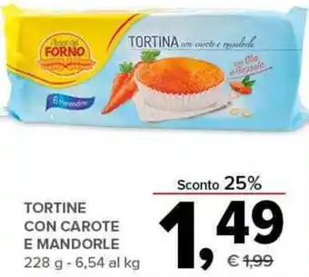 Todis TORTINE CON CAROTE E MANDORLE 228 g - 6,54 al kg offerta