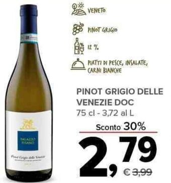 Todis PINOT GRIGIO DELLE VENEZIE DOC 75 cl offerta
