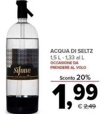 Todis ACQUA DI SELTZ 1,5 L -1,33 al L offerta