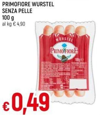 Galassia PRIMOFIORE WURSTEL SENZA PELLE 100 g offerta