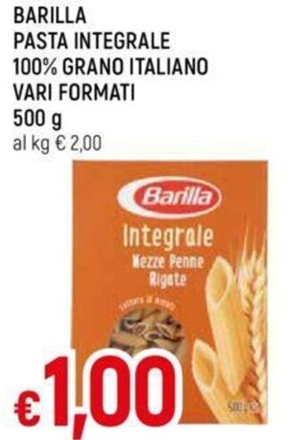 Galassia BARILLA PASTA INTEGRALE 100% GRANO ITALIANO VARI FORMATI 500 g offerta