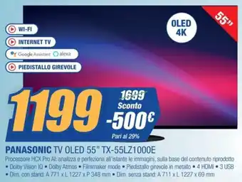 PANASONIC TV OLED 55" TX-55LZ1000E