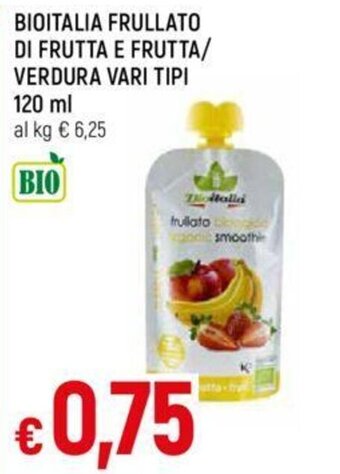 Galassia BIOITALIA FRULLATO DI FRUTTA E FRUTTA/ VERDURA VARI TIPI 120 ml offerta