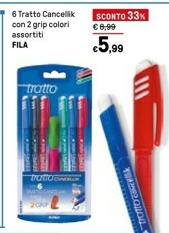 Iper La Grande Tratto Fila 6 Cancellik Con 2 Grip offerta