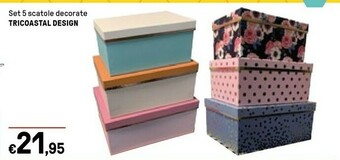 Tricoastal Design Set 5 Scatole Decorate