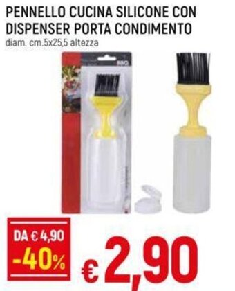 Galassia PENNELLO CUCINA SILICONE CON DISPENSER PORTA CONDIMENTO diam. cm.5x25,5 altezza offerta
