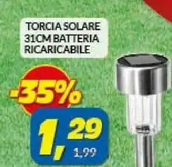 Torcia Solare Batteria Ricaricabile