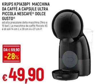 Galassia KRUPS KP1A3BP1 MACCHINA DA CAFFÈ A CAPSULE ULTRA PICCOLA NESCAFÉ® DOLCE GUSTOⓇ offerta