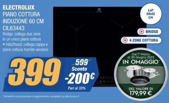 ELECTROLUX PIANO COTTURA INDUZIONE 60 CM CIL63443