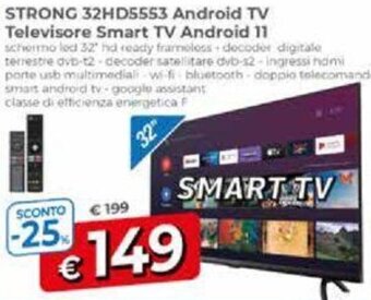 Galassia STRONG 32HD5553 Android TV Televisore Smart TV Android 11 offerta