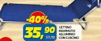 Risparmio Casa Lettino Mammuth Alluminio Con Cuscino offerta