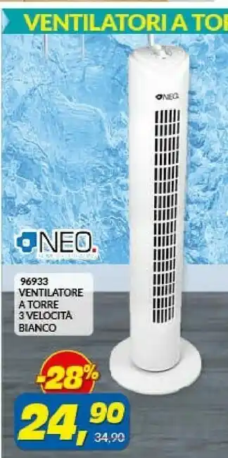 Risparmio Casa Neo Ventilatore A Torre 3 Velocita Bianco offerta