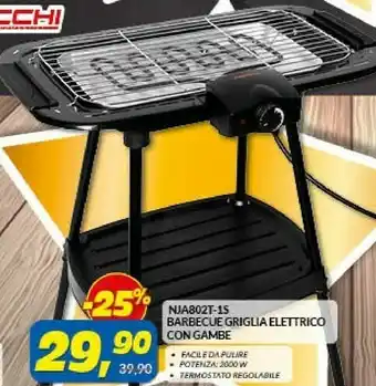 Risparmio Casa Oio Nja802t-1s Barbecue Griglia Elettrico Con Gambe offerta