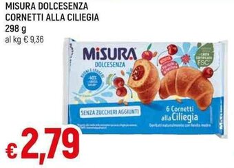 Galassia MISURA DOLCESENZA CORNETTI ALLA CILIEGIA 298 g offerta