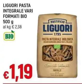 Galassia LIGUORI PASTA INTEGRALE VARI FORMATI BIO 500 g offerta