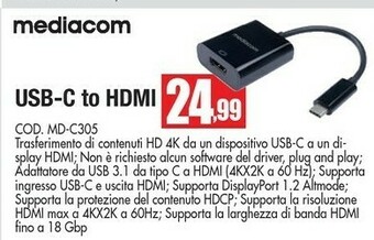 Vobis Mediacom Usb-c To Hdmi offerta