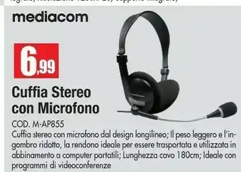 Vobis Mediacom Cuffia Stereo Con Microfono M-ap855 offerta