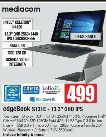 Vobis Mediacom EdgeBook S131E 13.3'' QHD IPS offerta