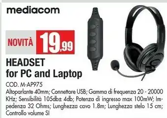 Vobis Mediacom Headset For Pc And Laptop M-ap975 offerta