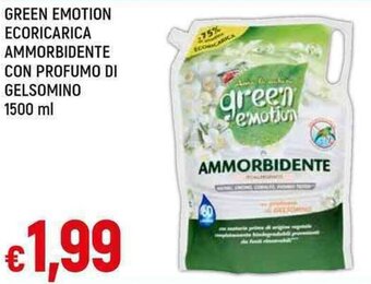 Galassia GREEN EMOTION ECORICARICA AMMORBIDENTE CON PROFUMO DI GELSOMINO 1500 ml offerta