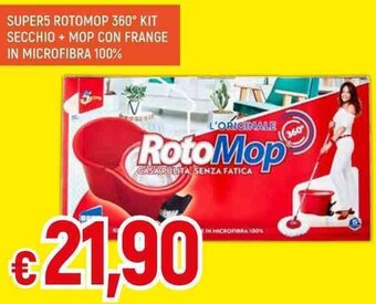 Galassia SUPER5 ROTOMOP 360° KIT SECCHIO + MOP CON FRANGE IN MICROFIBRA 100% offerta