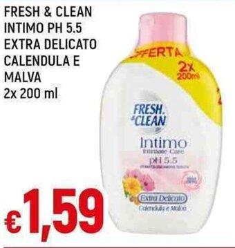 Galassia FRESH & CLEAN INTIMO PH 5.5 EXTRA DELICATO CALENDULA E MALVA 2x 200 ml offerta